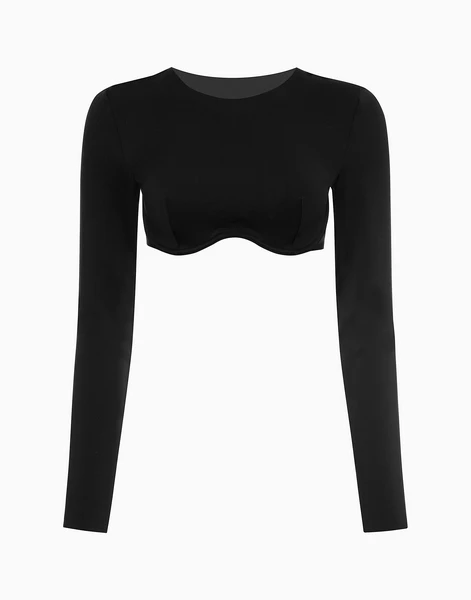 Полутоп с длинными рукавами, черный, арт. 32110