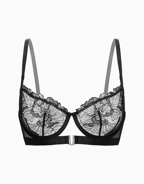 Бюстгальтер балконет с мягкими чашками, черный, арт. 32131