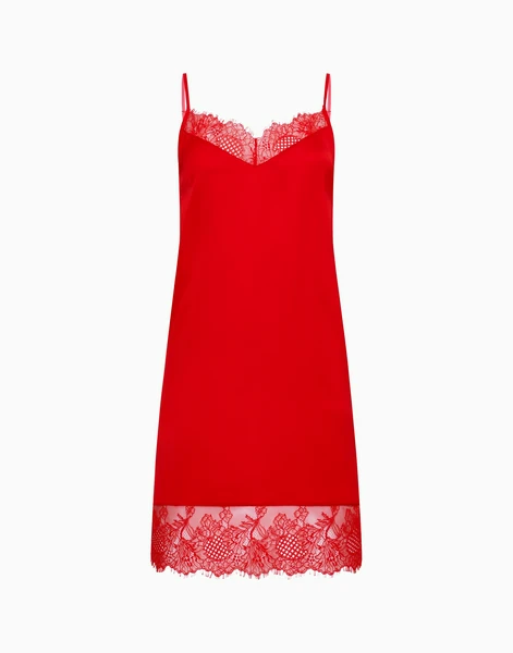 Сорочка на бретелях, красный, арт. 32132