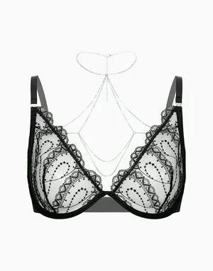 Бюстгальтер с мягкими чашками на перемычке, черный, арт. 32147