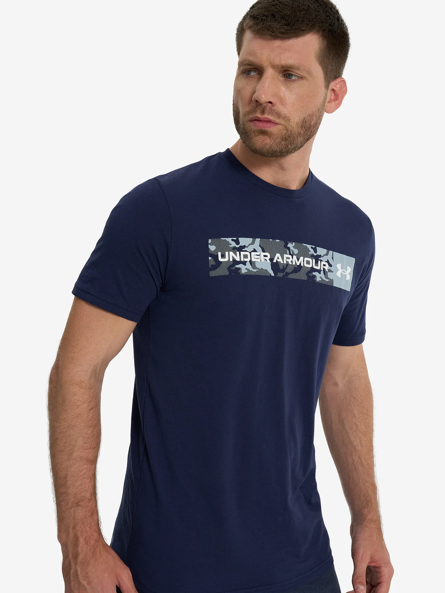 Футболка Under Armour Camo Chest Stripe, синий, арт. 1376830u0f-410