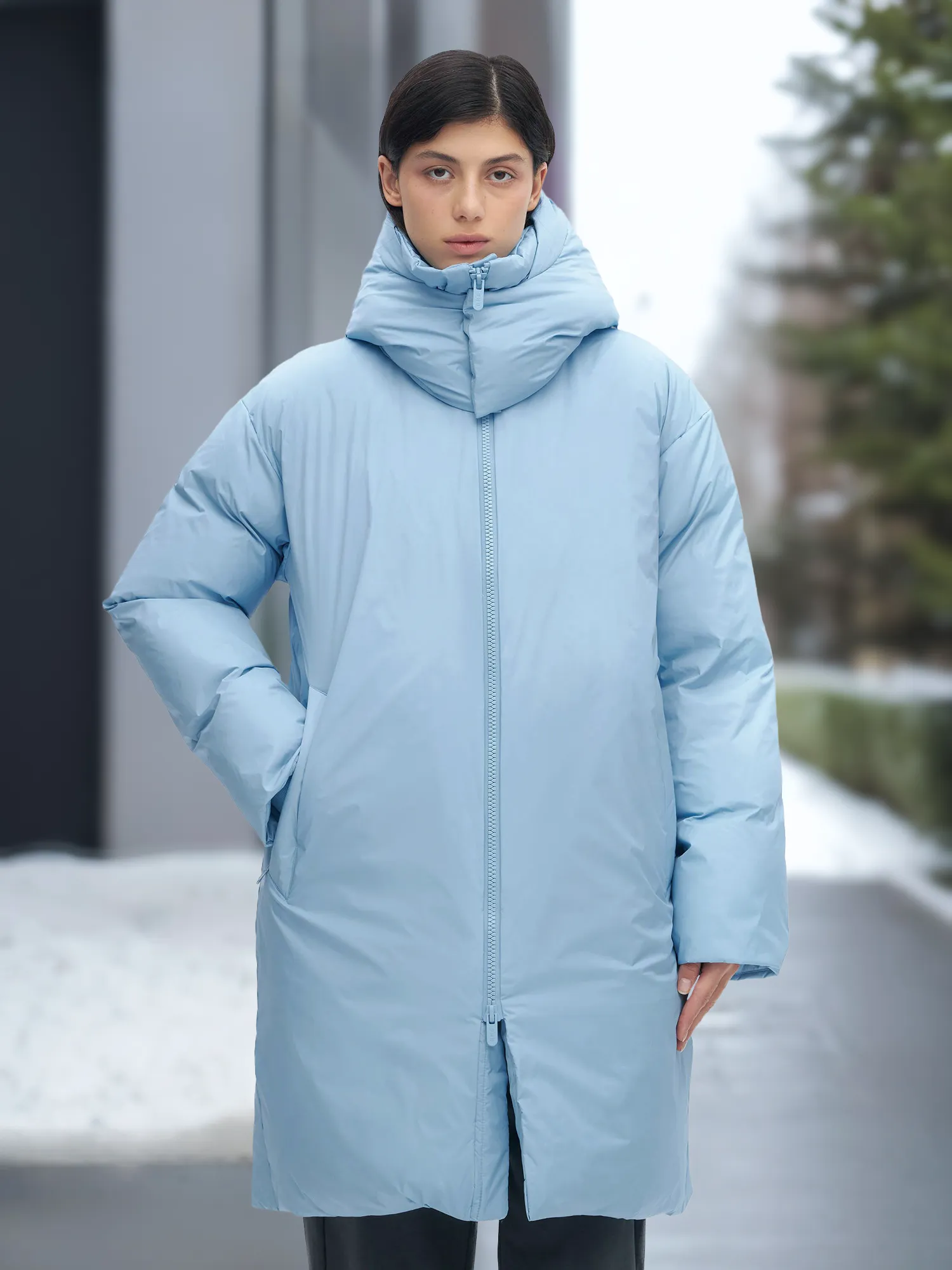 Пуховик женский оверсайз SHU, синий, арт. or-dwn-jckt23ws7j-bu