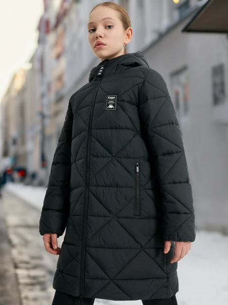 Пальто утепленное для девочек Kappa, черный, арт. 131286kap-99