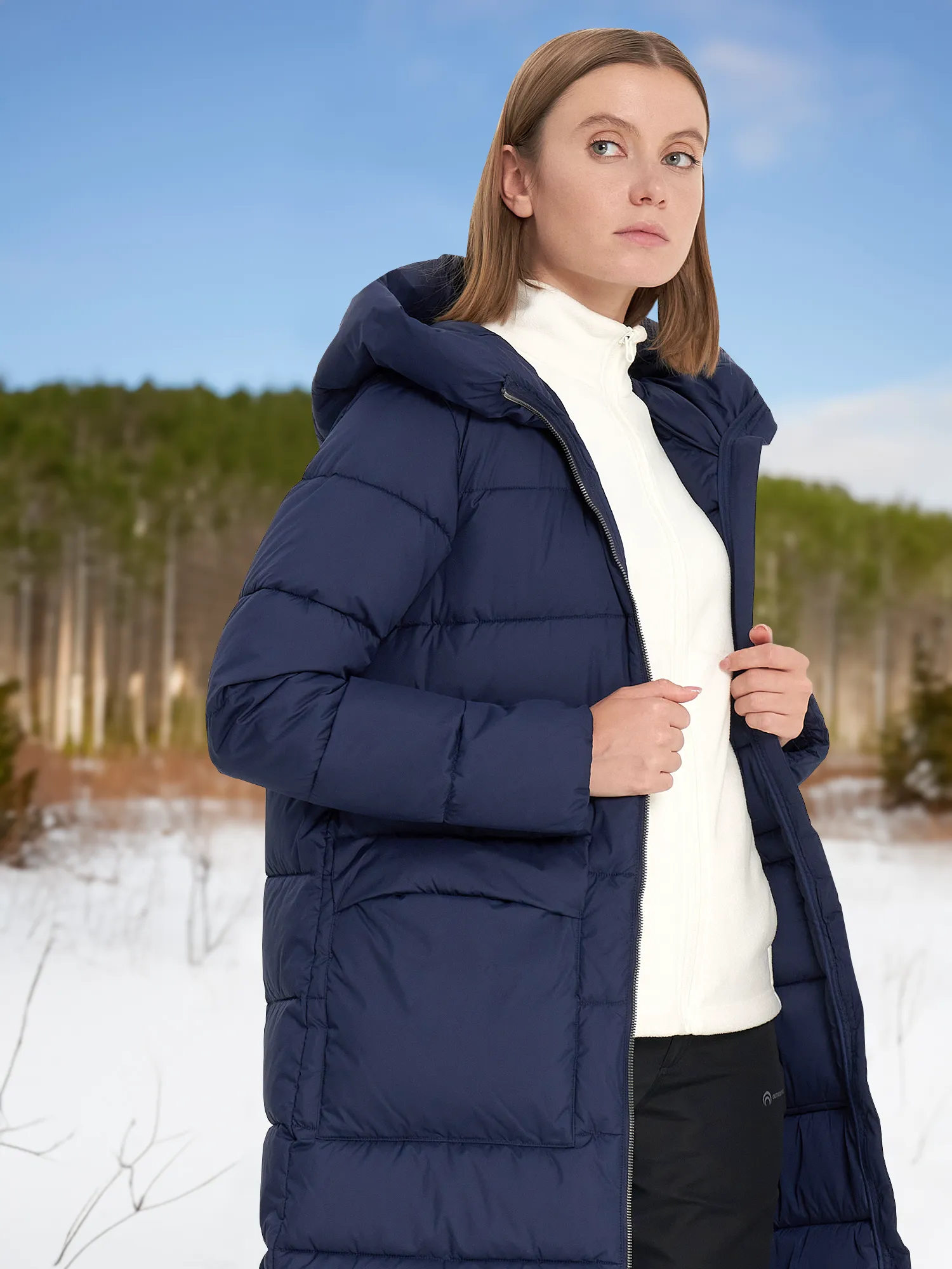 Пуховик женский Outventure, синий, арт. 130819out-v4