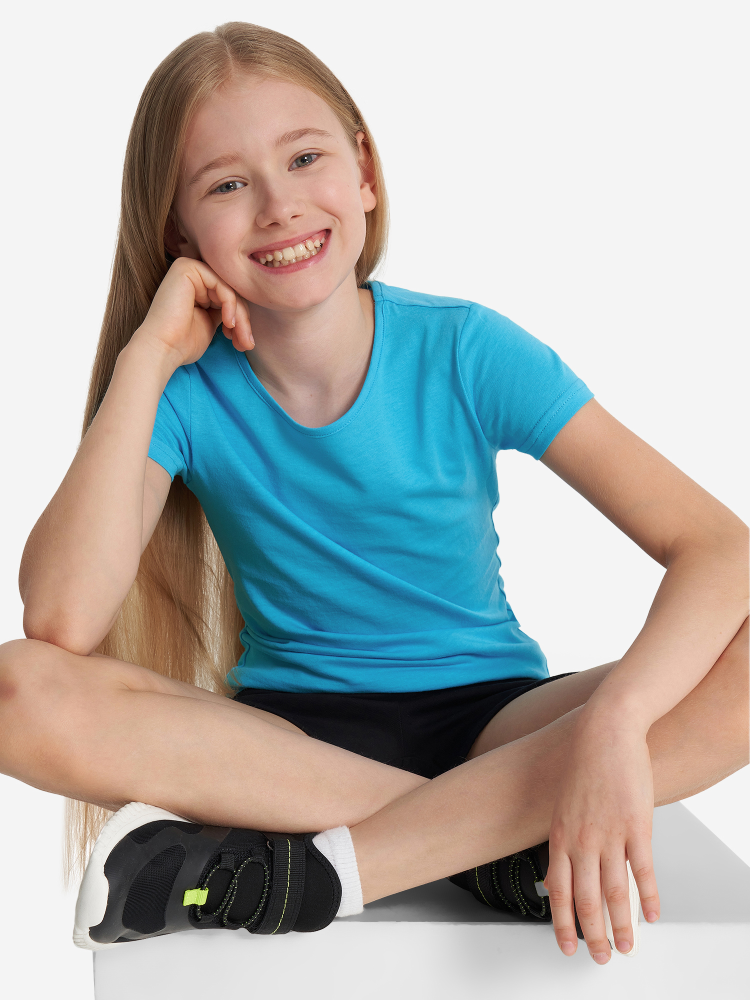 Футболка для девочек, голубой, арт. 105781g17-s1