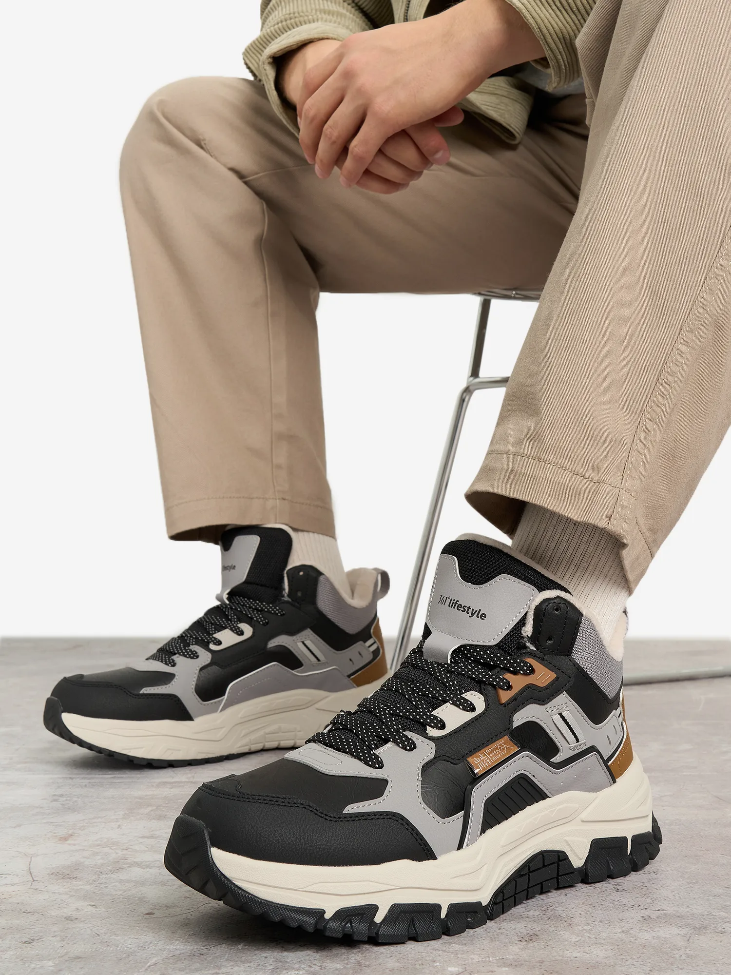 Кроссовки утепленные 361° Warm, серый, арт. w572346766a-7w361-.