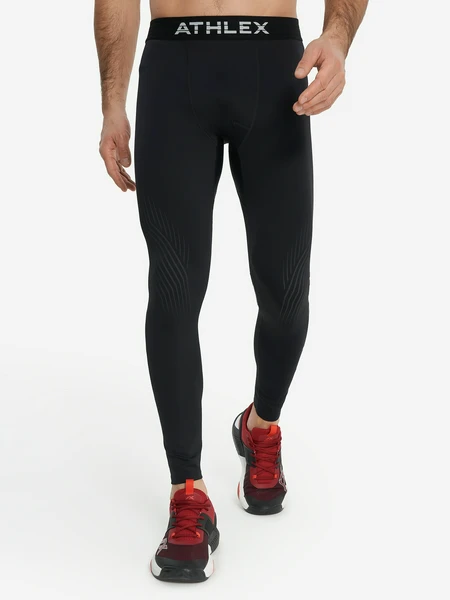 Тайтсы компрессионные мужские Athlex, черный, арт. 18254