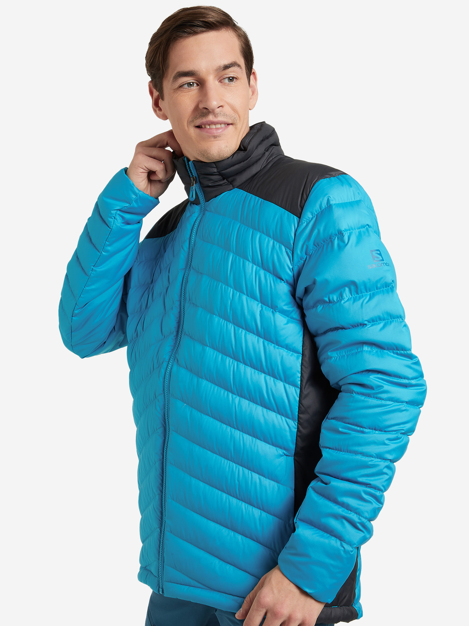 Пуховик мужской Salomon Sntial Xwarm Down, голубой, арт. lc1612000s03-.