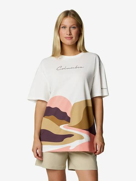 Футболка женская оверсайз Columbia Rolling Bend Graphic Tee, белый, арт. 2120031clb-125