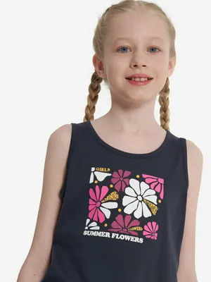 Майка для девочек Outventure, синий, арт. 18396