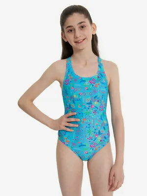 Слитный купальник, синий, арт. 102018