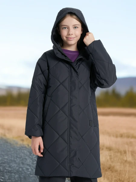 Утепленная куртка для девочек Outventure, черный, арт. 137383out-99