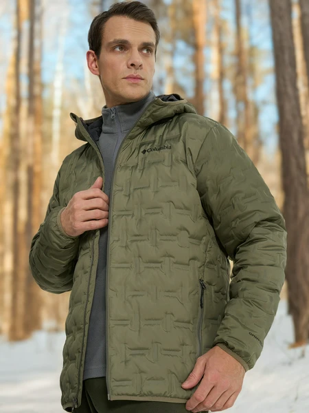 Пуховик Columbia Delta Ridge II Down Hooded Jacket, зеленый, арт. 2086221clb-397