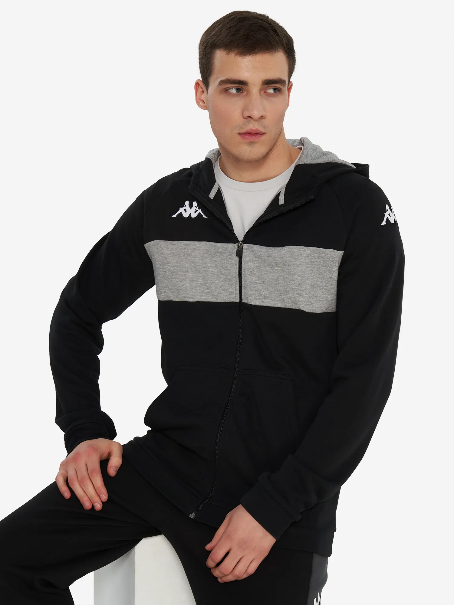 Толстовка мужская Kappa Dacciozi, черный, арт. 381274wkap-a21