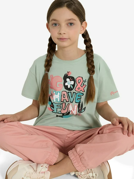 Футболка для девочек Outventure, зеленый, арт. 134768out-70