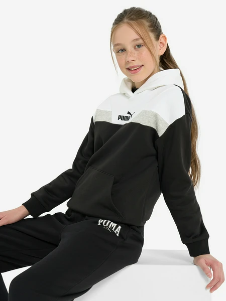Худи для девочек PUMA ESS+ Block, черный, арт. 681788p0p-01