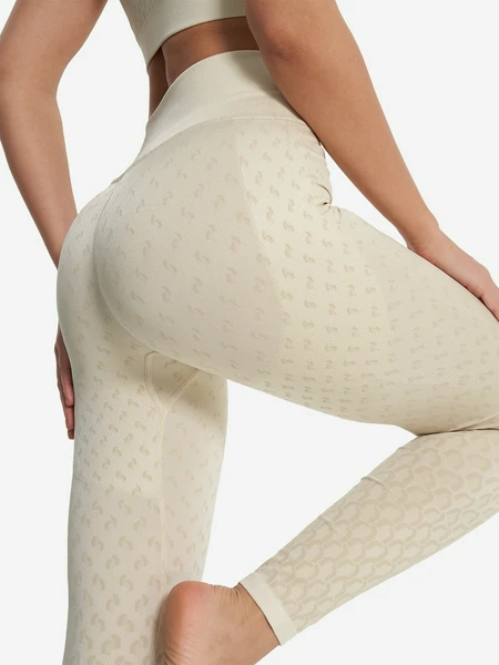 Легинсы Demix HighFlow Yoga Seamless Gfx, бежевый, арт. 19216