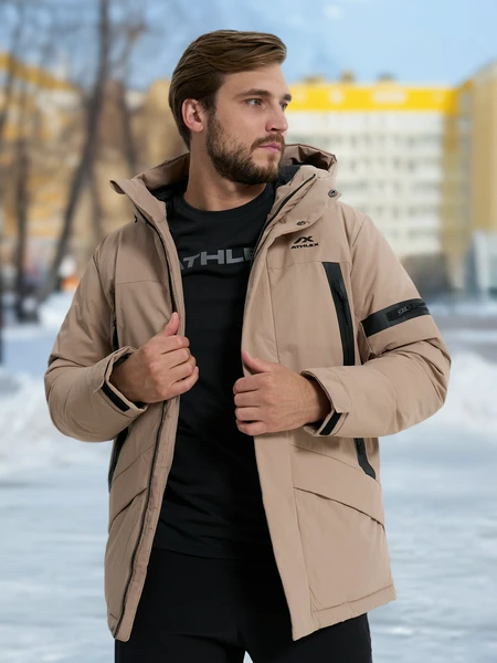 Мужской пуховик Athlex, бежевый, арт. 129680a31-t1