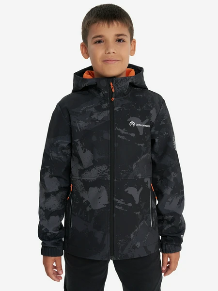 Куртка софтшелл для мальчиков Outventure, черный, арт. 127763out-b5