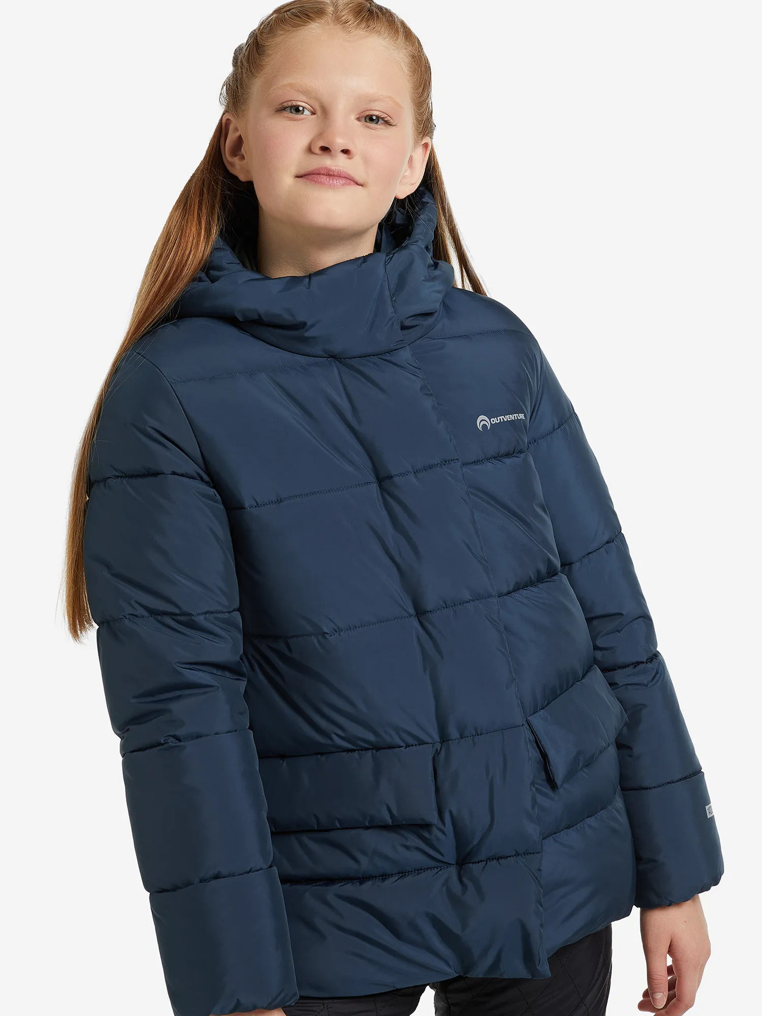Пуховик для девочек Outventure, синий, арт. 117633out-z3