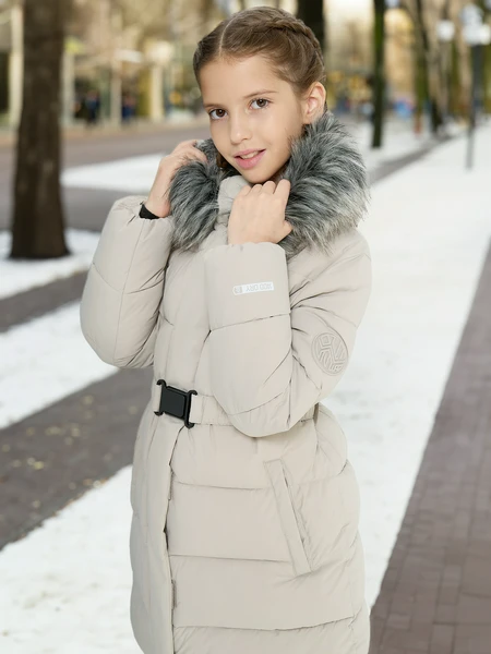 Пуховик для девочек Outventure, бежевый, арт. 131710out-t1