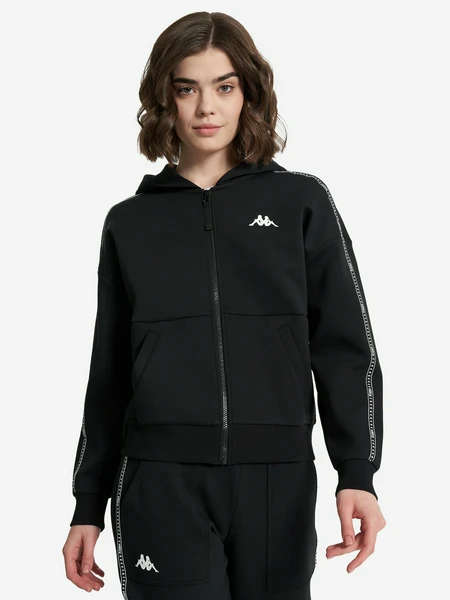 Толстовка женская оверсайз Kappa, черный, арт. 19729
