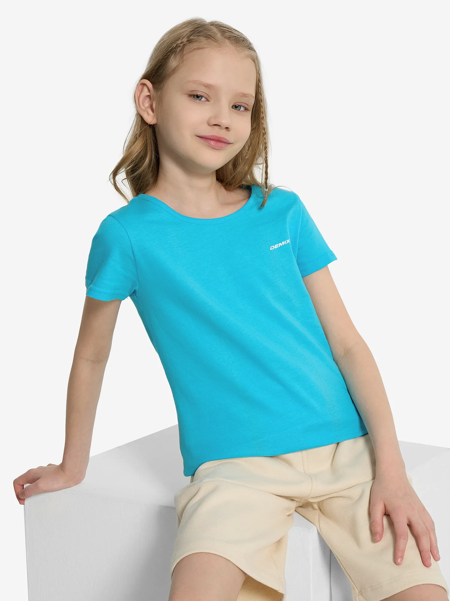 Футболка для девочек Demix, голубой, арт. 19838