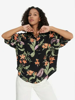 Рубашка с коротким рукавом Roxy Beach Nostalgia Crinkle, мультицвет, арт. ERJWT03680R17-KVJ3