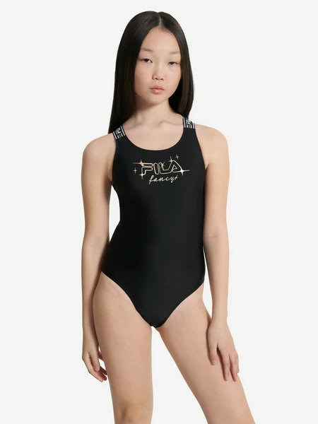 Купальник слитный для девочек FILA, черный, арт. 20397