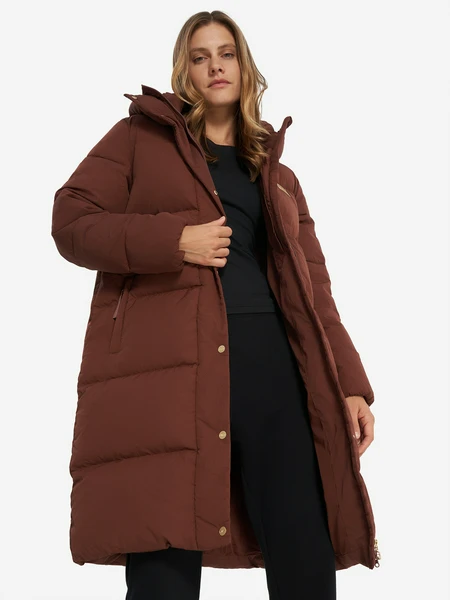 Пальто пуховое женское FILA, коричневый, арт. 136779fla-t4