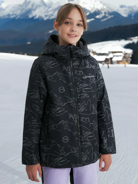 Куртка утепленная для девочек Glissade, черный, арт. 131871gsd-b1
