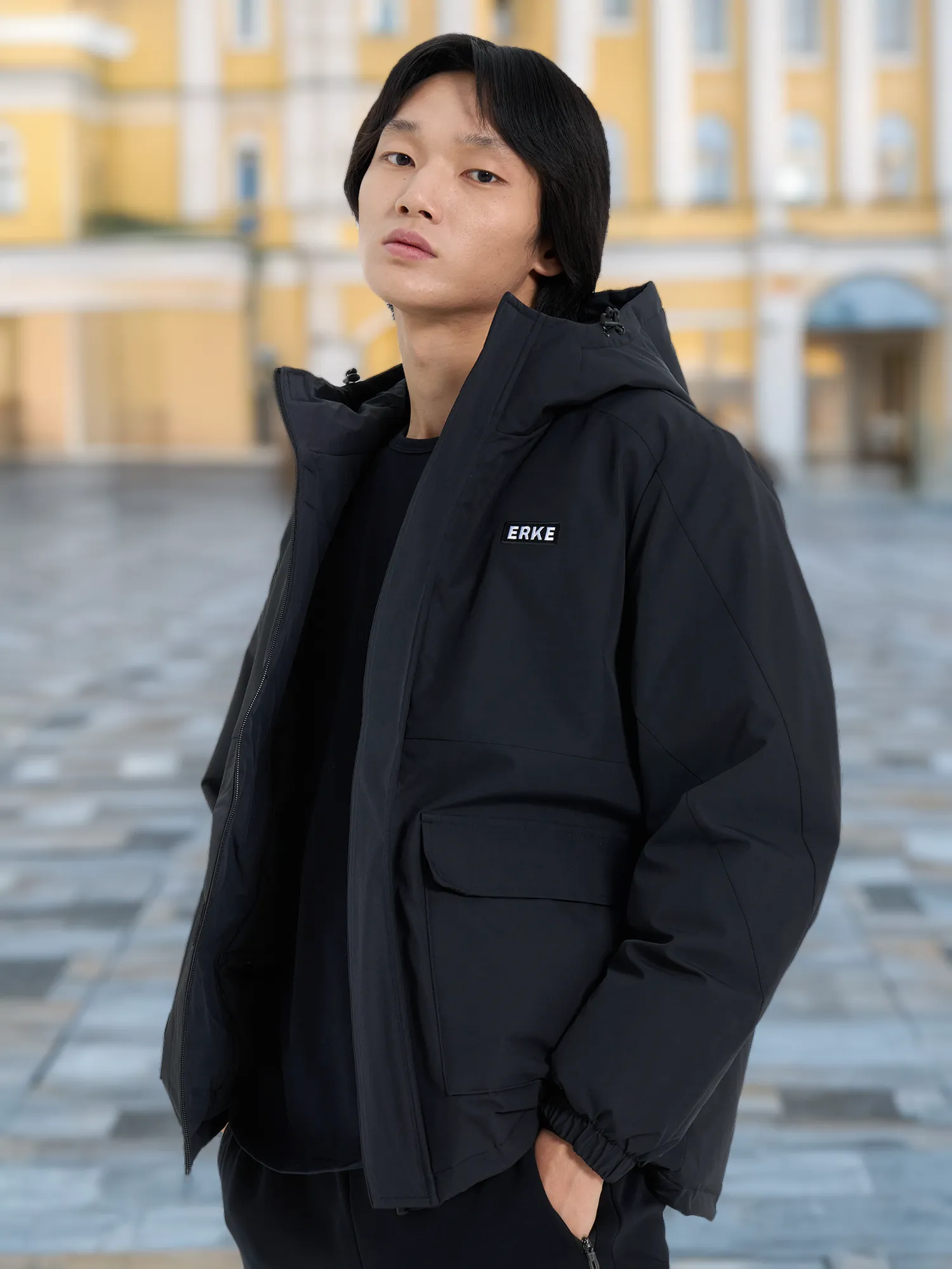 Пуховик мужской Erke, черный, арт. 11223401174e1m-002