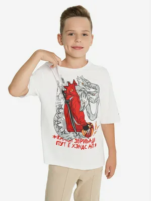 Футболка для мальчиков оверсайз Demix, белый, арт. 137792DMX-00