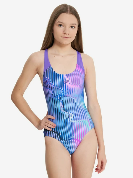 Купальник слитный для девочек Speedo, синий, арт. 20796