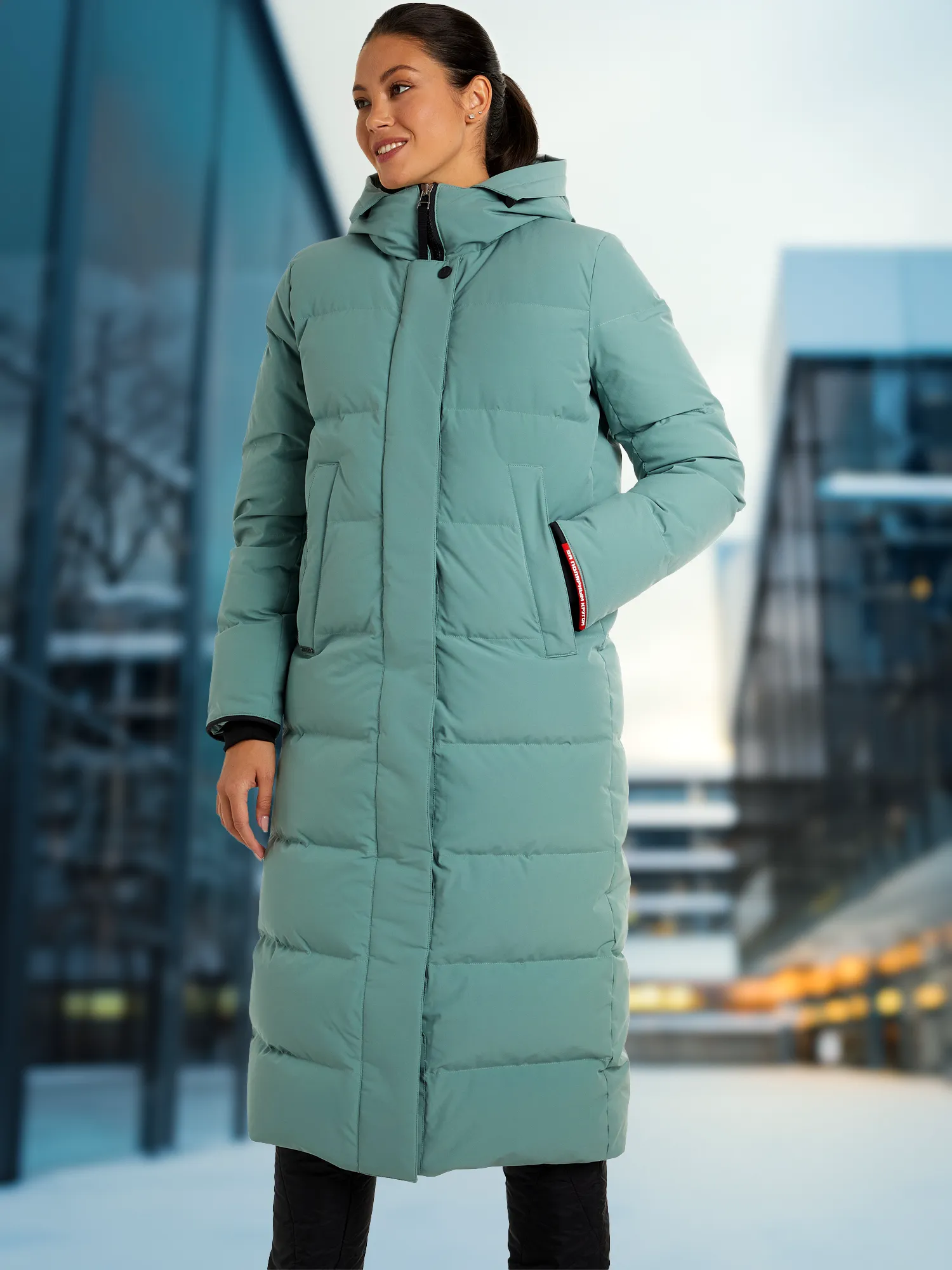 Пальто пуховое женское Bask Eureka, зеленый, арт. 21211bsk-9471