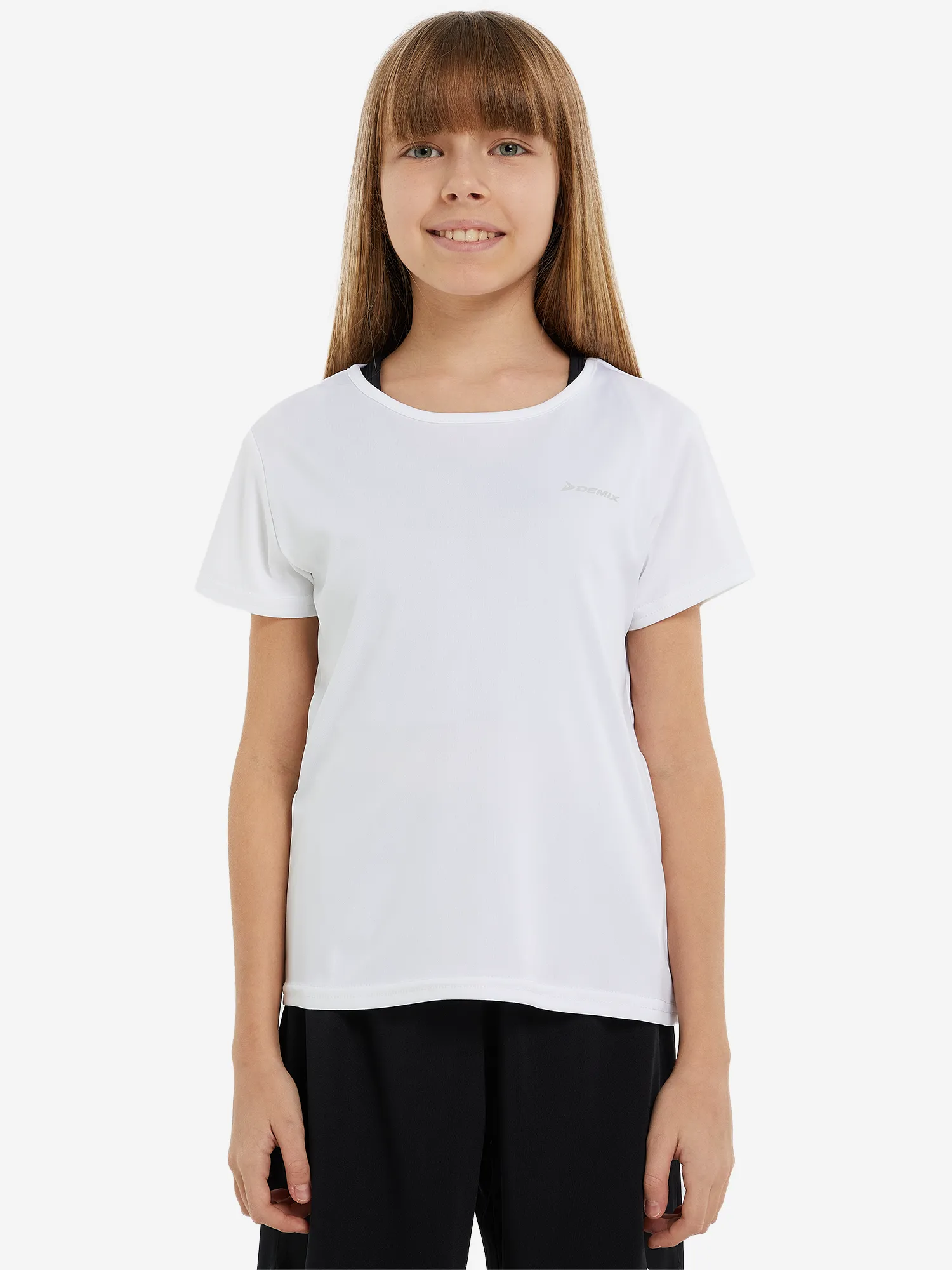 Футболка для девочек Demix, белый, арт. 127409dmx-00