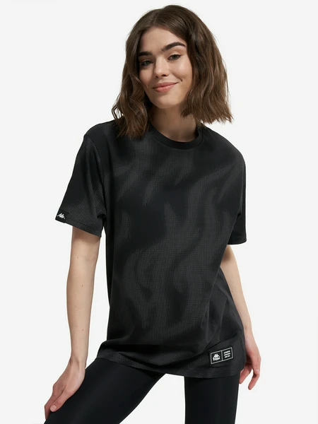 Футболка женская оверсайз Kappa Lungo, черный, арт. 137687kap-99