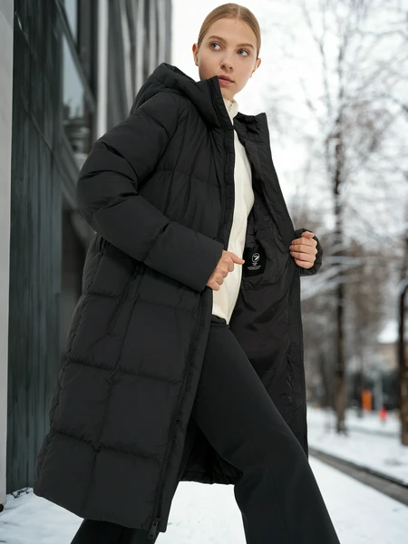 Пальто пуховое Jack Wolfskin Frozen Lake, черный, арт. 1206132j01-6000