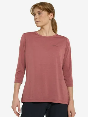 Лонгслив Jack Wolfskin Crosstrail, красный, арт. 1809541J01-J0127