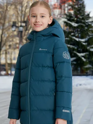 Пуховик для девочек Outventure, зеленый, арт. 131855