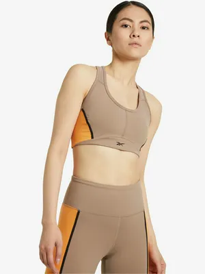 Топ бра спортивный Reebok Lux Racer Bra, коричневый, арт. 21629