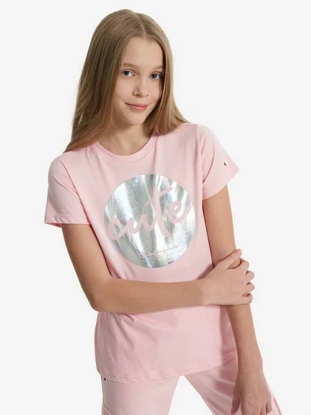 Футболка для девочек Champion, розовый, арт. 405146c0k-ps013