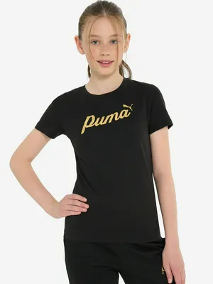Футболка для девочек PUMA ESS+ Script Metallic, черный, арт. 682778P0P-01