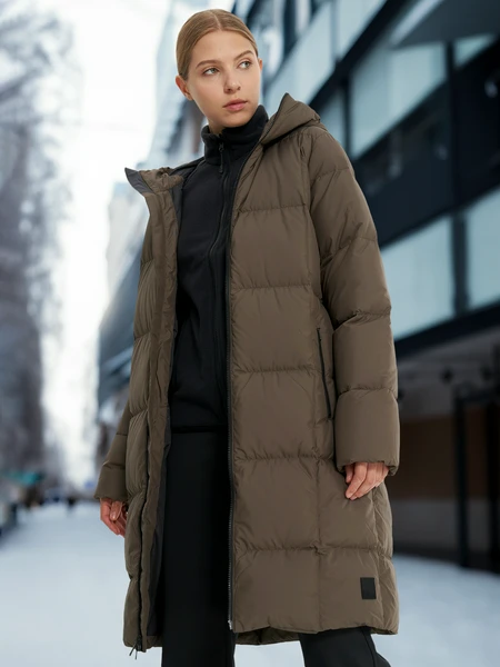 Пальто пуховое Jack Wolfskin Frozen Lake, коричневый, арт. 1206132j01-5719