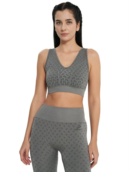 Топ бра спортивный Demix HighFlow Seamless Longline, серый, арт. 22228