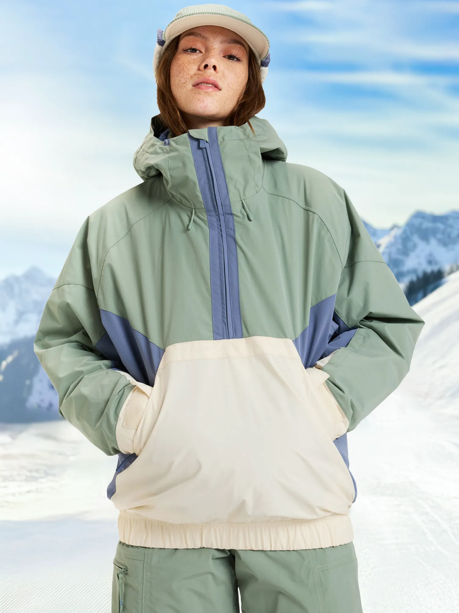 Анорак женский Roxy Chloe Kim, зеленый, арт. erjtj03476r17-gjn0