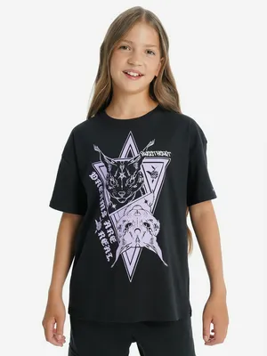 Футболка для девочек Demix, черный, арт. 137928DMX-99