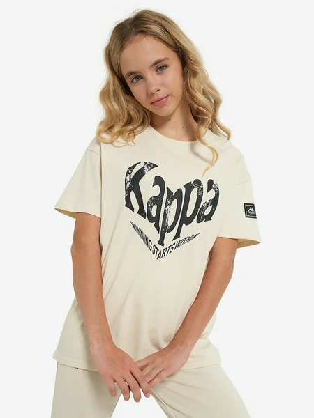 Футболка Kappa для девочек, бежевый, арт. 22870