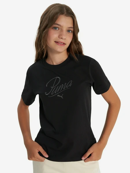 Футболка для девочек PUMA Ess Script, черный, арт. 23335