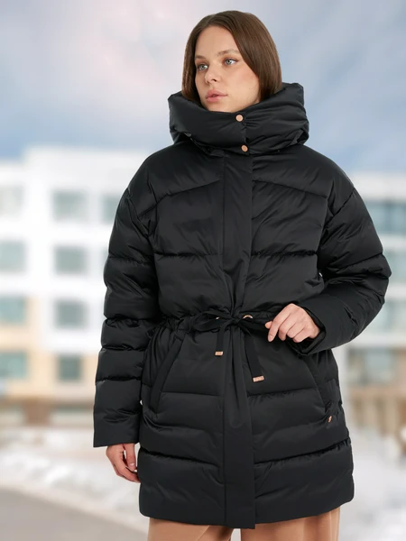 Пуховик женский оверсайз Sensana, черный, арт. 23562